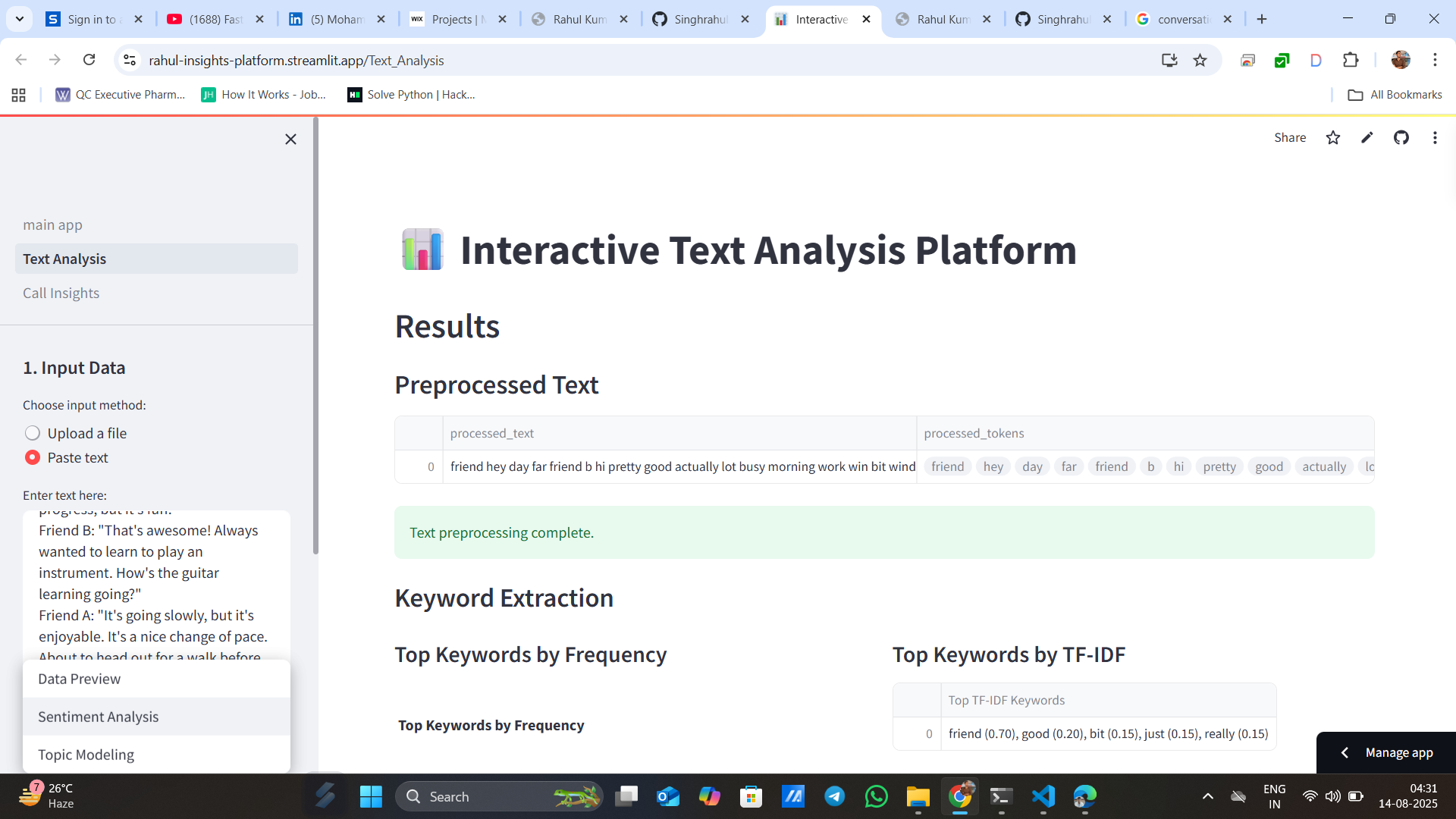AI-Powered Text & Call Insights Platform Screenshot