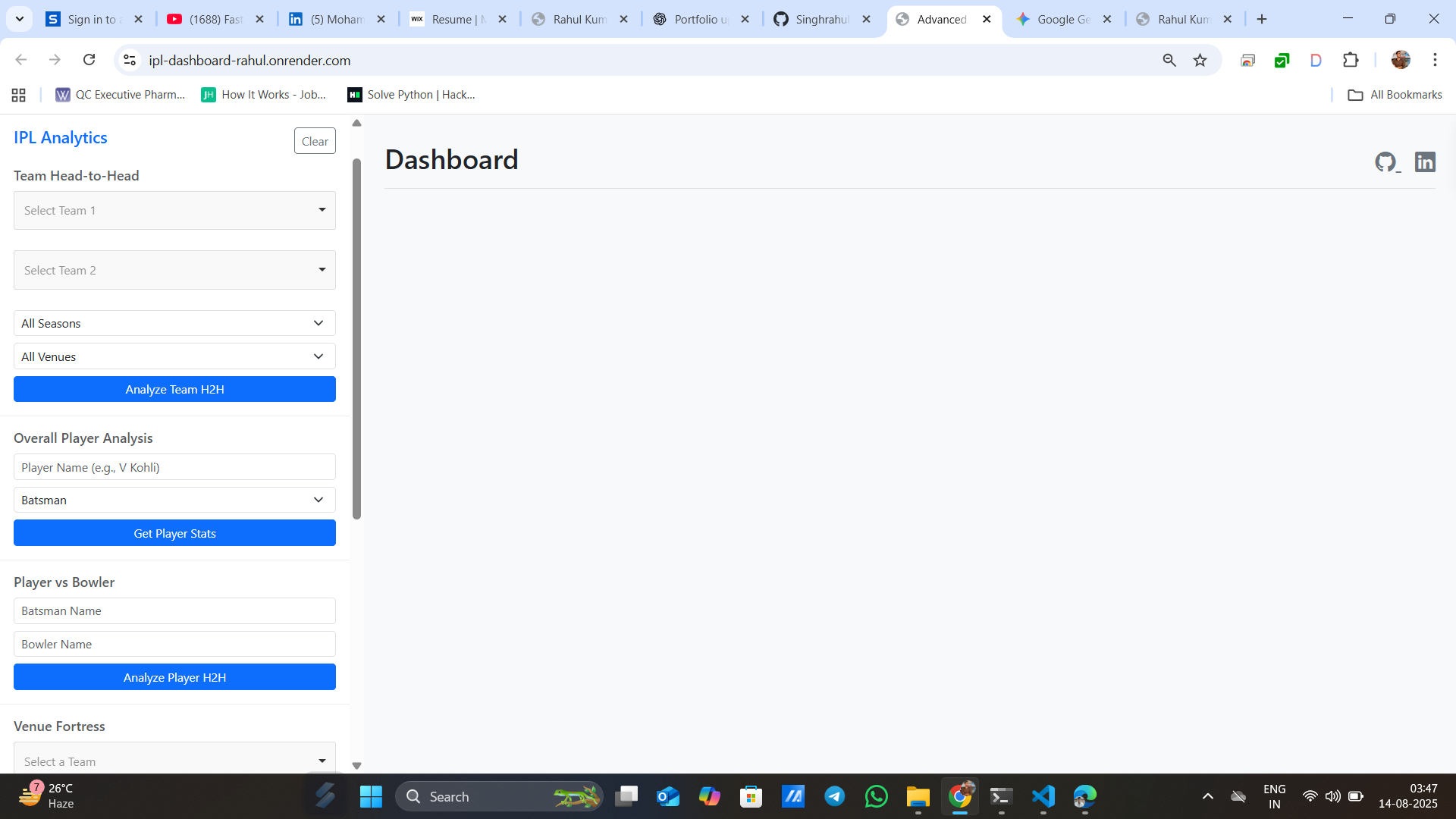 IPL Analytics Dashboard Screenshot